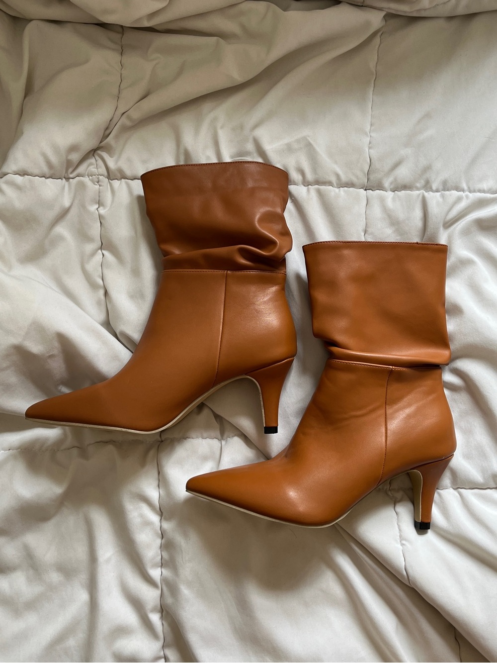 Brown Faux Leather Boots